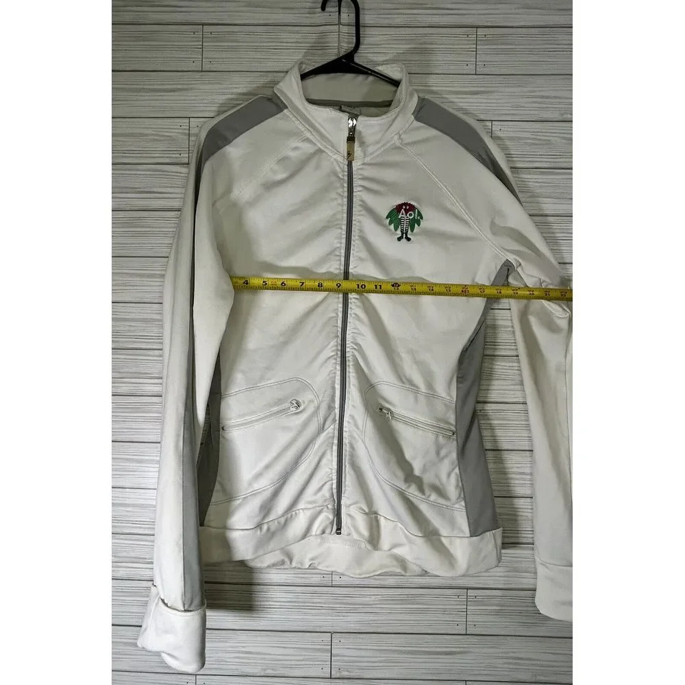 ALO coolfit yoga athletic womens jacket white full zip Sz Medium With‎ Logo